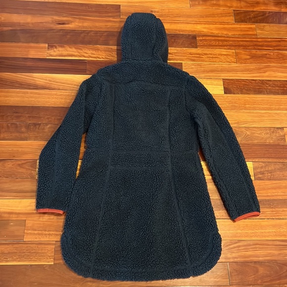 Women's L.L. Bean Mountain Pile Sherpa Fleece Coat Navy Small - Picture 7 of 7